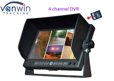 سيارة 7 بوصة 4CH TFT LCD مراقب DVR تسجيل صورة رباعية مع دعم 32G