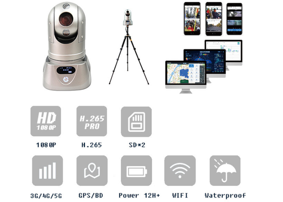 Starlight HD IP Police Car Video Recorder Camera 4G GPS WIFI 2MP PTZ Camera