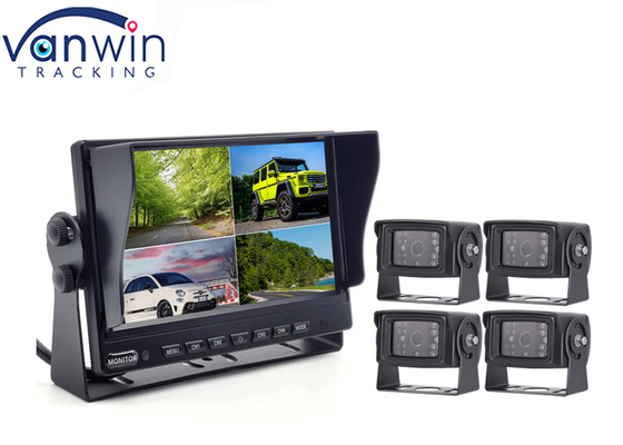 شاشة سوداء 7 بوصة للسيارة 4 قنوات لإدخال الفيديو عالية الدقة