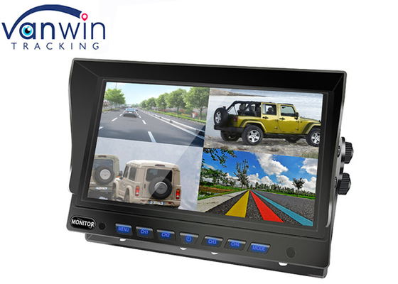 شاشة سوداء 7 بوصة للسيارة 4 قنوات لإدخال الفيديو عالية الدقة