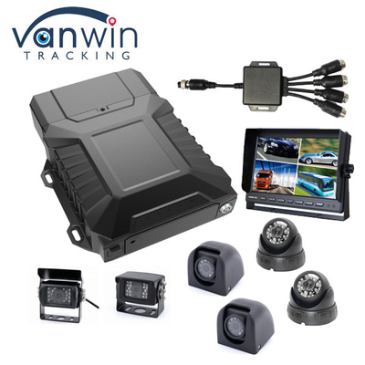 4G NVR المحمول 1080P AHD Car DVR 8CH HDD + SD Card WIFI GPS مع كاميرات IP