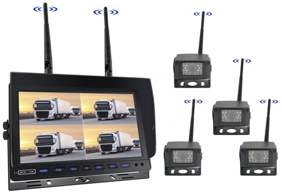 10 بوصة رباعية تقسيم 4ch AHD شاشة إشارة لاسلكية 1080P سيارة عكسية كاميرا شاشة مجموعة