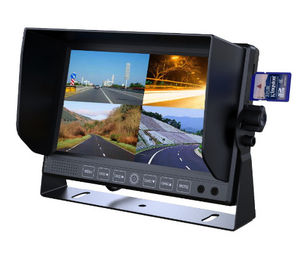 شاشة LCD عريضة بحجم 7 بوصات مقاس 4 بوصات DVR مع حامل تثبيت للصور وكواد رباعي لشاحنة / شاحنة