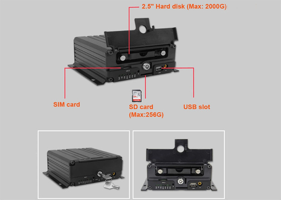 H.264 HDD SSD IPC 4 قناة موبايل DVR GPS WiFi لشاحنة السيارة