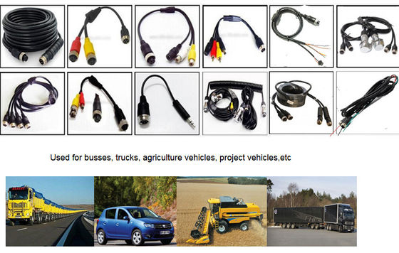 تخصيص ملحقات DVR M12 4pin إمرأة / رجل إلى RCA / BNC DC Connector / كابلات المحول