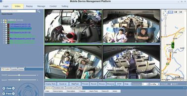 H.264 المزدوج SD 4 كاميرا سيارة DVR CCTV لإدارة الحافلات عابرة