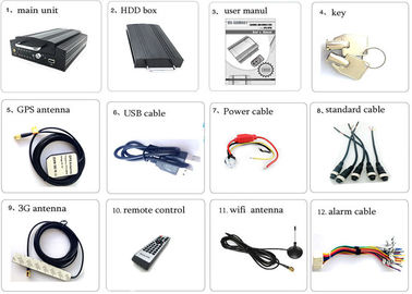 المضادة للاهتزاز HDD الأمن 3G متعددة الوظائف موبايل DVR 4CH للحافلات / شاحنة