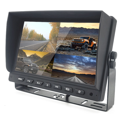 شاشة 7 بوصة 9 بوصة 10 بوصة AHD للسيارة مدمجة بنظام DVR لـ 4 كاميرات