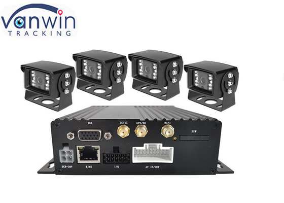 1080P AHD أمان مزدوج SD DVR المحمول 4Ch GPS 3G 4G Wifi لأسطول الحافلات