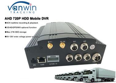 HDD 4ch Hybrid MDVR 3G 4G GPS WIFI البرمجيات الحرة CMS مع شاشة LCD لحافلة المدرسة / سيارة أجرة / شاحنة