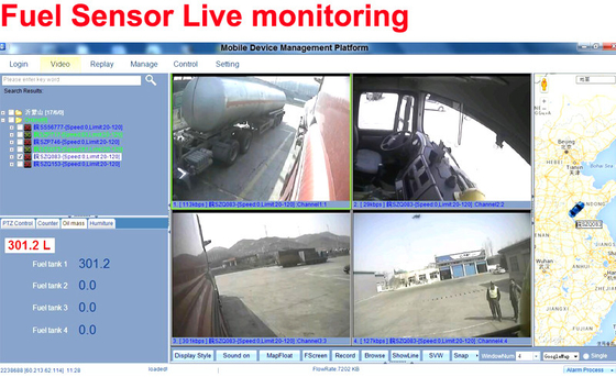 1080P HD نظام CCTV المحمول جهاز DVR مع جهاز استشعار الوقود نظام تتبع الأسطول