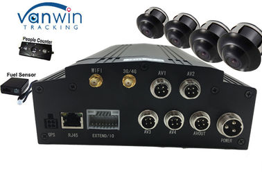 BUS CCTV نظام MDVR G-Sensor GPS واي فاي 3G 4CH HDD / SD بطاقة مسجل للسيارة