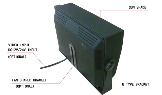 10.1 بوصة سيارة VGA شاشة 1024X600IPS عرض شاشة CCTV مع مدخلات VGA و AV لجهاز MDVR / PC الكمبيوتر