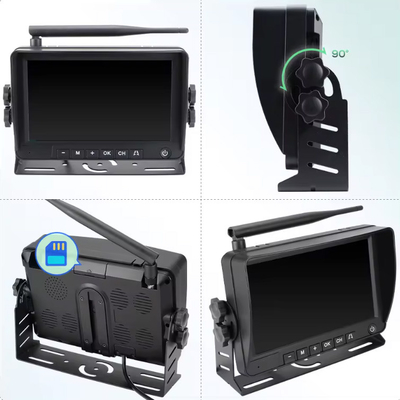 الكاميرا الشمسية ذات الطاقة المغناطيسية للنظر الخلفي 7 بوصة IPS Monitor لاسلكي 1080P DVR Kit للفانز مقطورة RV شاحنة سيارة