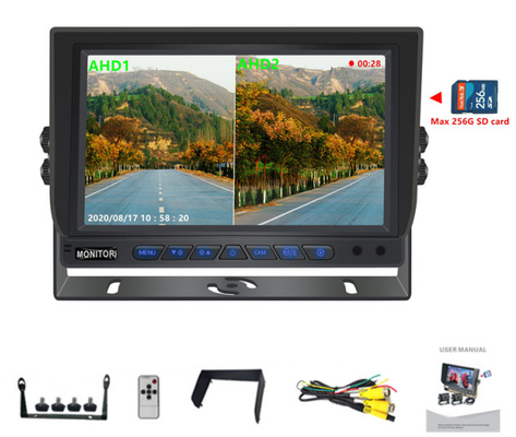 شاشة سيارة رباعية 9 بوصة 1080P مع دعم وظيفة DVR تسجيل فيديو بطاقة SD 256G