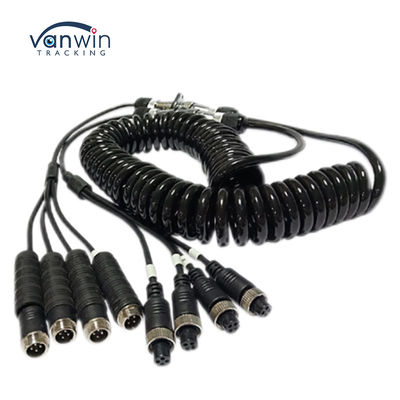 السيارات الفيديو الطيران سلك الربيع مقطورة وصلة السلك 4-Pin/RCA التمديد المدار الكابل الملتوي