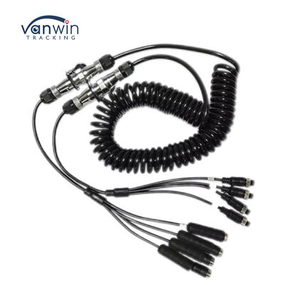 السيارات الفيديو الطيران سلك الربيع مقطورة وصلة السلك 4-Pin/RCA التمديد المدار الكابل الملتوي