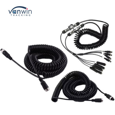 السيارات الفيديو الطيران سلك الربيع مقطورة وصلة السلك 4-Pin/RCA التمديد المدار الكابل الملتوي