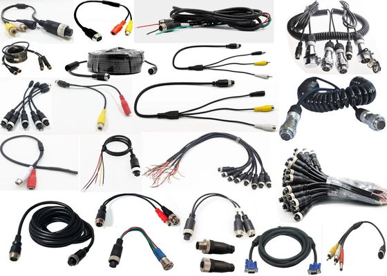 السيارات الفيديو الطيران سلك الربيع مقطورة وصلة السلك 4-Pin/RCA التمديد المدار الكابل الملتوي
