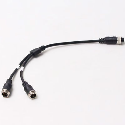 6-Pin الطيران الأنثى إلى مزدوج 4P الذكور طيران كابل محول لنظام أمن المركبة
