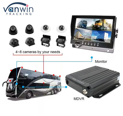 تتبع الفيديو عبر الإنترنت 4G GPS DVR المحمول 1080p بطاقة SD 4 قناة بطاقة SIM GPS سيارة كاميرات المراقبة