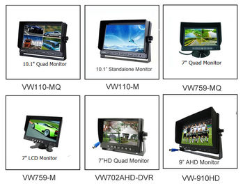 رباعية تقسيم سيارة شاشات الكريستال السائل TFT LCD 4 قنوات مع المدمج في DVR تسجيل الفيديو