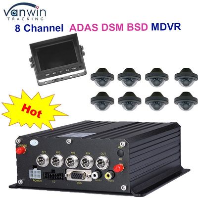 1080P H265 بطاقة SD مزدوجة 8 قناة DVR المحمول مع HDD ماكس 2TB لسيارات الأجرة الشاحنات