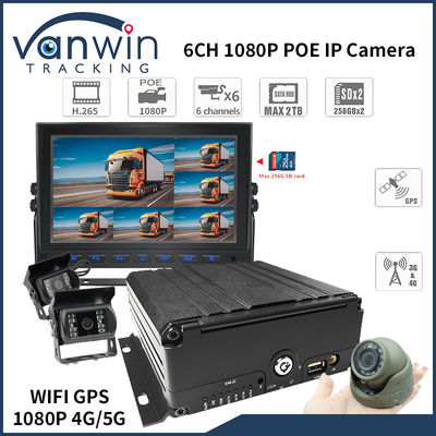 4G 6 قناة H. 265 HDD سيارة DVR المحمول للكاميرا الأمنية السيارة