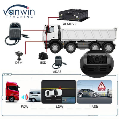 MINI 2CH 4CH 4G Dual Lens AI Dash Cam مع ADAS DMS 4G GPS للشاحنة الحافلة سيارة الأجرة