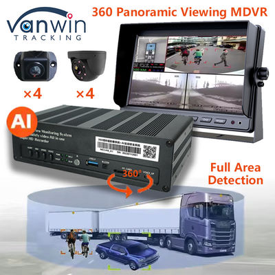 8 CH 4G 360 مشاهدة بانورامية MDVR مع AI ADAS DSM BSD مشاهدة بانورامية نظام الكاميرا DVR للسيارة