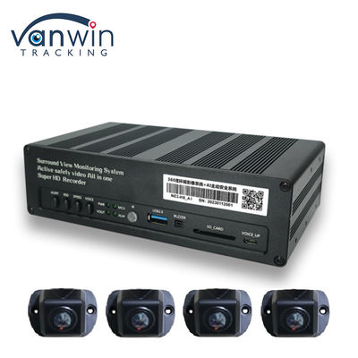 8 CH 4G 360 مشاهدة بانورامية MDVR مع AI ADAS DSM BSD مشاهدة بانورامية نظام الكاميرا DVR للسيارة