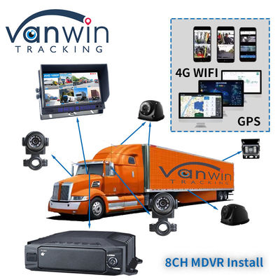 HDD 1080p 8ch DVR المحمول 4g GPS WIFI MDVR Kit نظام الكاميرا لمراقبة المركبات أمن السيارة