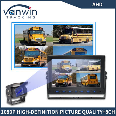 9 بوصة 8 قناة AHD شاشة فيديو 1080P سيارة LCD شاشة IPS لقطار حافلة شاحنة