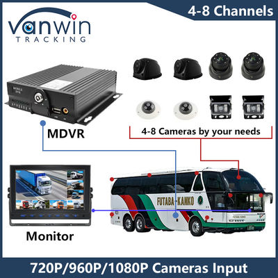 AHD 8CH HDD التحكم عن بعد DVR المحمول 1080P 4G وظيفة GPS مراقبة سلامة المركبات Cmsv6 MDVR