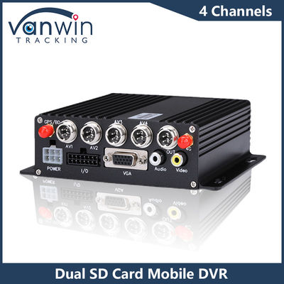 كاميرات سيارات 4CH HD بطاقة SD مزدوجة DVR المحمول 4G GPS 1080P MDVR H.265 مسجل فيديو