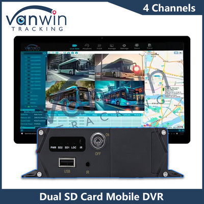 كاميرات سيارات 4CH HD بطاقة SD مزدوجة DVR المحمول 4G GPS 1080P MDVR H.265 مسجل فيديو