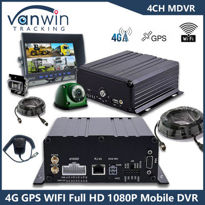 4CH GPS 4G WiFi DVR المحمول Full HD 1080P كاميرا السيارة HDD Mdvr لسيارة الحافلة شاحنة