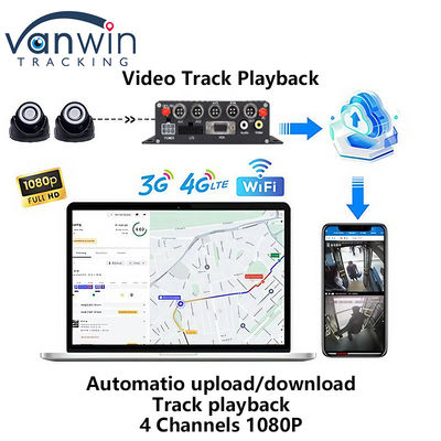 4G GPS بطاقة SD مزدوجة DVR المحمول 1080P 4CH كاميرات المراقبة المتحركة