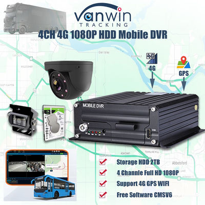 H.265 4CH 1080P HDD DVR المحمول للسيارة جهاز تسجيل الفيديو CCTV Kit نظام الكاميرا MDVR