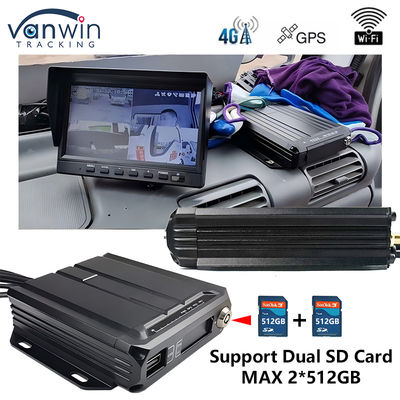 4CH بطاقة SD مزدوجة DVR المحمولة الحجم المصغّر السيارة الصندوق الأسود في السيارة CCTV 4G GPS MDVR