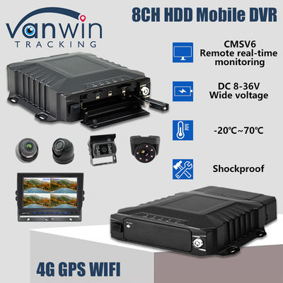 سجل كاميرات المراقبة المحمولة الثقيلة 8CH 1080P AHD و SD Card Backup للتاكسي / الحافلة / الشاحنة