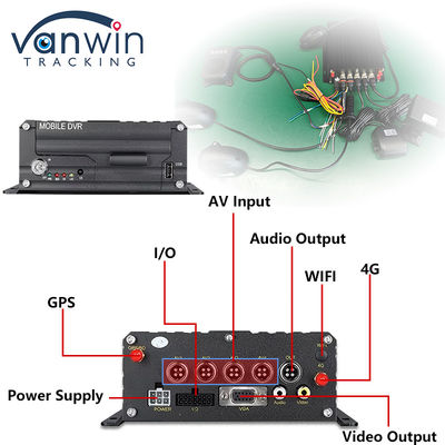 4CH 1080P HDD DVR المحمول 4G GPS مراقبة في الوقت الحقيقي وتتبع جهاز تخزين البيانات