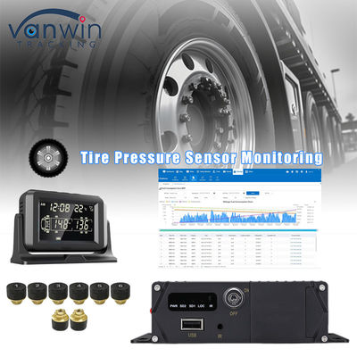 4CH GPS 4G مراقبة الوقت الحقيقي DVR المحمول نظام مراقبة إنذار ضغط الإطارات الخارجي