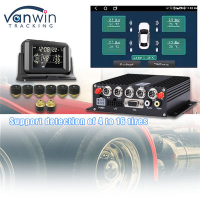 4CH GPS 4G مراقبة الوقت الحقيقي DVR المحمول نظام مراقبة إنذار ضغط الإطارات الخارجي