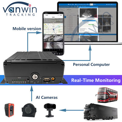 8CH الذكاء الاصطناعي DVR المحمول مع ADAS DMS BSD 4G و GPS السيارة الصندوق الأسود لأمن السيارة