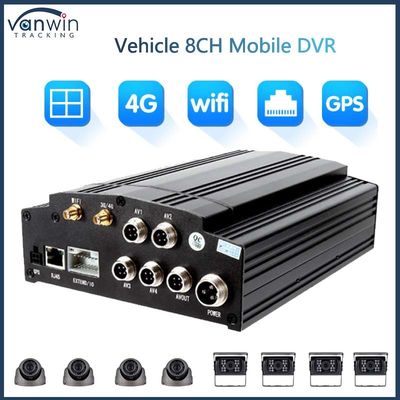 8 قنوات DVR المحمول 1080P 4G GPS WIFI بطاقة HDD DVR كاميرات سيارة HD كاملة للحافلة المدينة