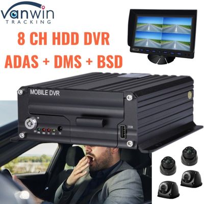 جهاز ضبط HDD متقدم 8CH AI مع ADAS DMS BSD 4G GPS لمراقبة أمن المركبات