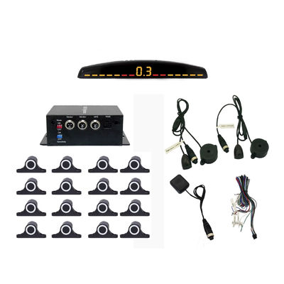 مساعدة عكسية للسيارةAuto Parktronic جهاز استشعار ركن LED مع 16 جهاز استشعار عكسية احتياطية جهاز رصد ركن السيارة جهاز كشف الضوء الخلفي