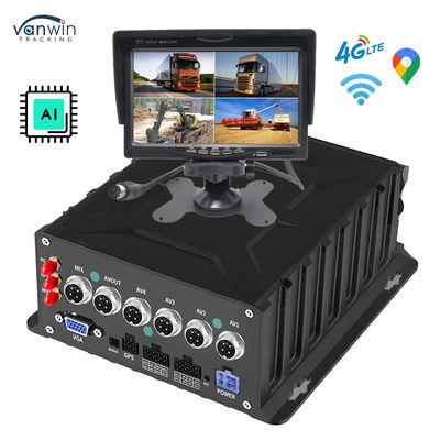 4CH 1080P مراقبة المركبات الكاميرا الاحتياطية العكسية AI MDVR نظام تتبع GPS للسيارة