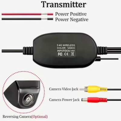 جهاز إرسال إشارات الفيديو اللاسلكي 2.4G RCA جهاز استقبال عالمية للسيارة الكاميرا الخلفية 12 فولت